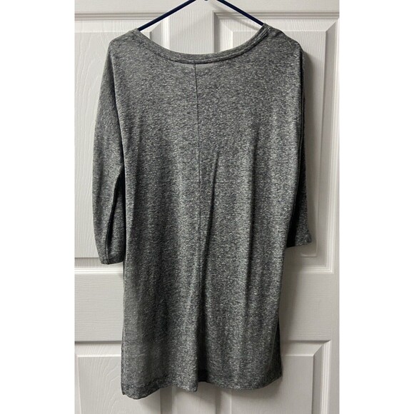Old Navy Womens Small Gray Heather Linen Tunic Top Round Neck 3/4 Sleeve - Picture 5 of 5